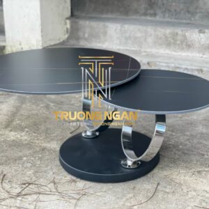 Bàn Sofa Inox Tròn Xoay Đá Ceramic Cao Cấp