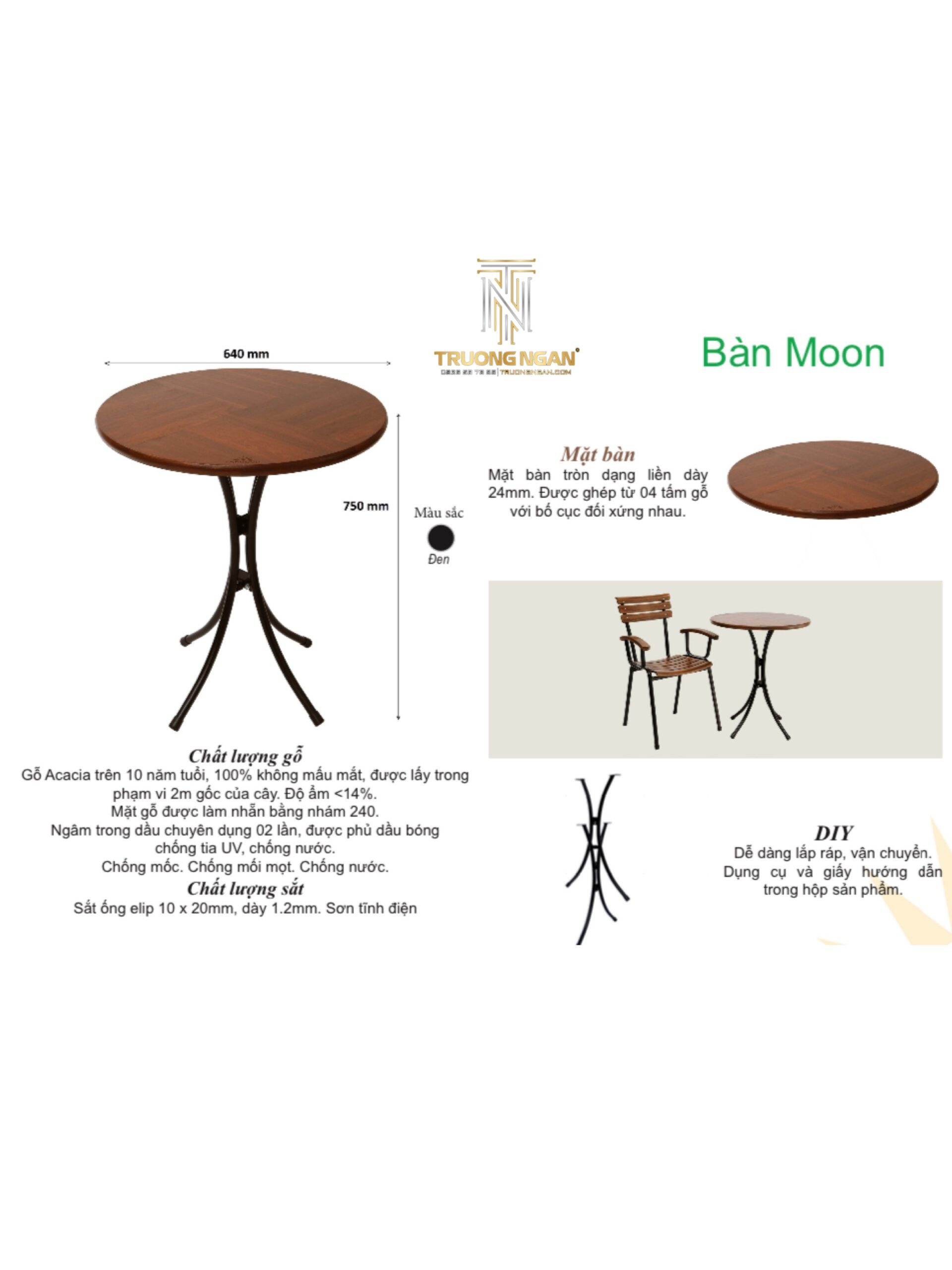 Bàn MOON Tròn Cố Định Fansipan - NỘI THẤT TRƯƠNG NGÂN