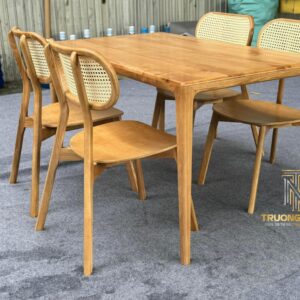 Bộ bàn ăn 1.4m ghế Secco mặt Gỗ Tần Bì Cao Cấp