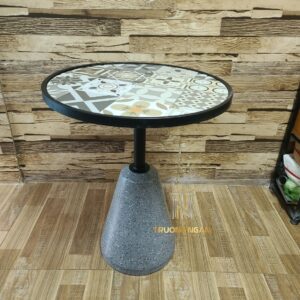 Chân Bàn Nón Bê Tông Mặt Gạch Hoa Văn H71cm