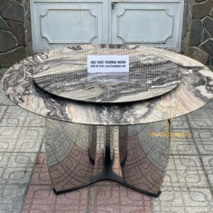 Bàn Ăn Tròn Đá Cẩm Thạch Cao Cấp