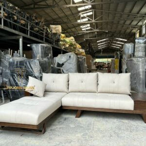 Ghế Sofa Góc L UTA Gỗ ASH Bọc Da Microfiber Chống Trầy Cao Cấp
