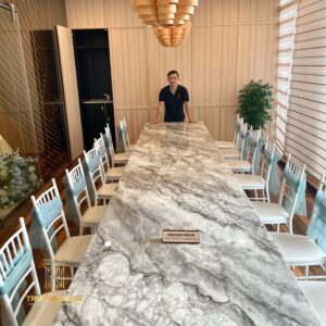 Bàn Ăn 2M6 Mặt ĐÁ CẨM THẠCH Cao Cấp