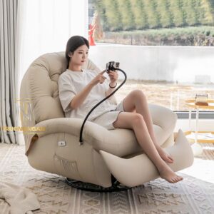 Ghế Sofa Thư Giãn Chỉnh Cơ - Bập Bênh Da Microfiber Công Nghệ Chống Mèo Cào Cao Cấp