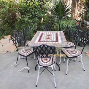 Bộ Bàn 90*160 MOSAIC 6 Ghế Outdoor
