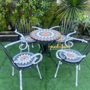 Bộ Bàn 60*60 MOSAIC 4 Ghế Outdoor
