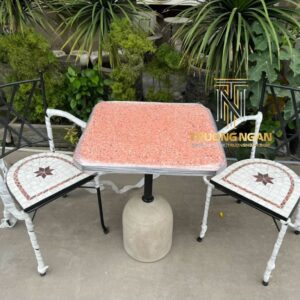 Bộ Bàn Đá Mài 70*70 MOSAIC 2 Ghế Outdoor