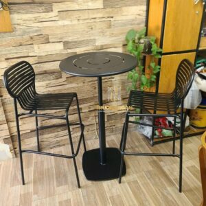 Bộ Bàn Ghế Sắt Bar Không Tay