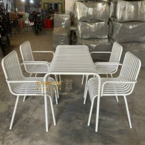 Bộ Bàn 1M2/60 4 Ghế TIMO Sắt Sơn Tĩnh Điện