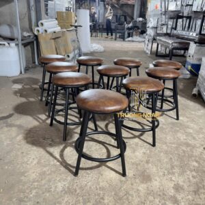 Ghế Đôn Sắt Cafe Retro