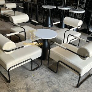 Bộ Bàn Ghế Sofa Chân Nón Cafe Sắt Corbin