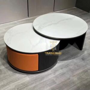 Bàn Sofa JURIOR 0.8M/0.6M Gỗ Mặt Đá Ceramic + Chân Thép Không Gỉ Cao Cấp