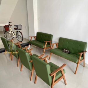 Sofa Cafe Gỗ Cao Su Katana Chân Dẹp
