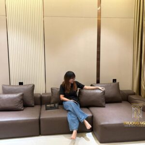 Sofa Thiết Kế MODULAR 3150*1350 Da Bò Tiếp Xúc Cao Cấp