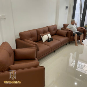 Sofa Băng Xa-Rút Da Bò Cao Cấp