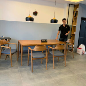 Bộ Bàn Ăn NeVar 1M8 + Ghế Hiroshima Gỗ Tần Bì Kèm Ghế Bench Nevar Cao Cấp
